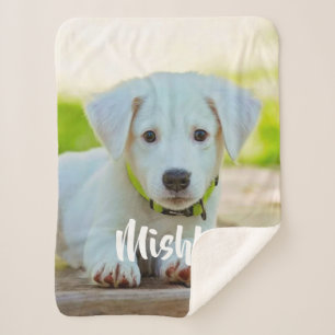 Personalized custom pet photo sherpa blanket