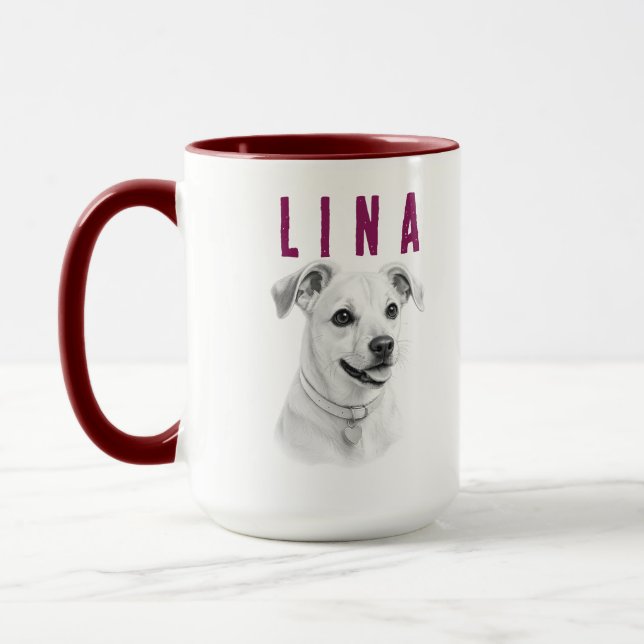 Personalized Custom Pet Portrait Mug (Left)