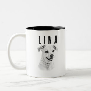Personalized Custom Pet Portrait Two-Tone Coffee Mug