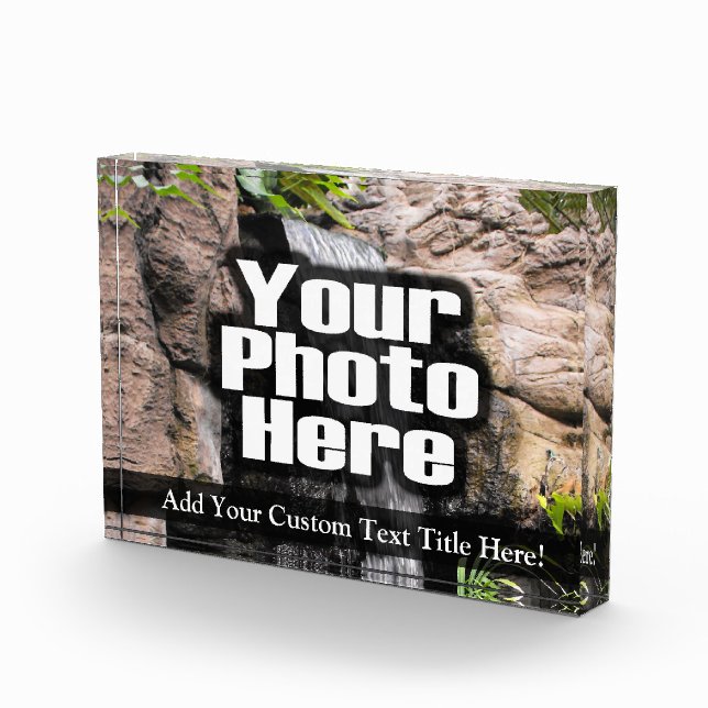 Personalized Custom Photo Acrylic Desk Block (Right)