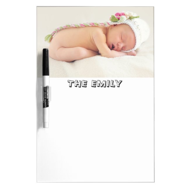 Personalized Custom Photo and Monogram Dry Erase Board (Front)
