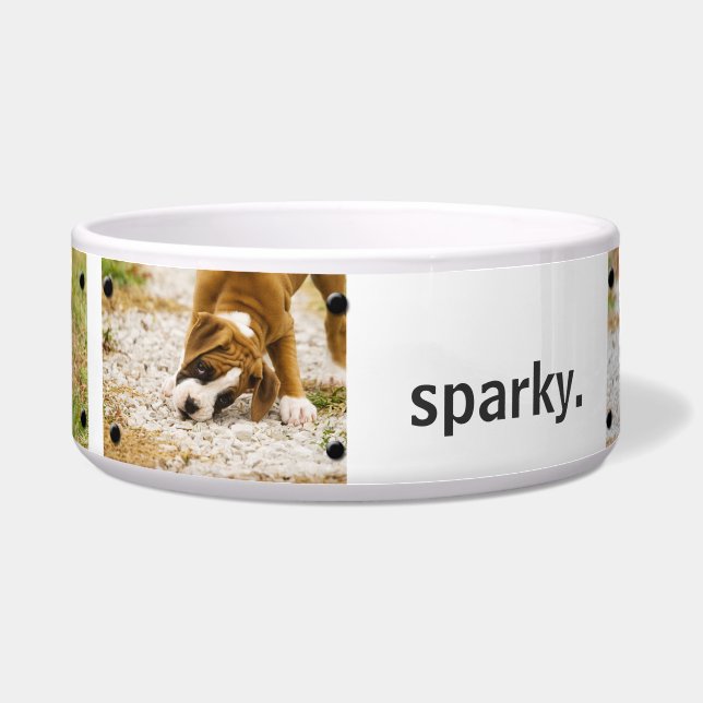 Personalized Custom Photo and Name Dog Bowl (Front)