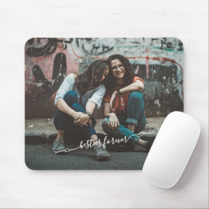 Personalized Custom Photo And Names Best Friends Mouse Pad