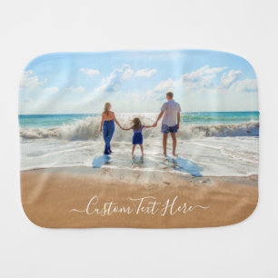 Personalized Custom Photo and Text Baby Burp Cloth
