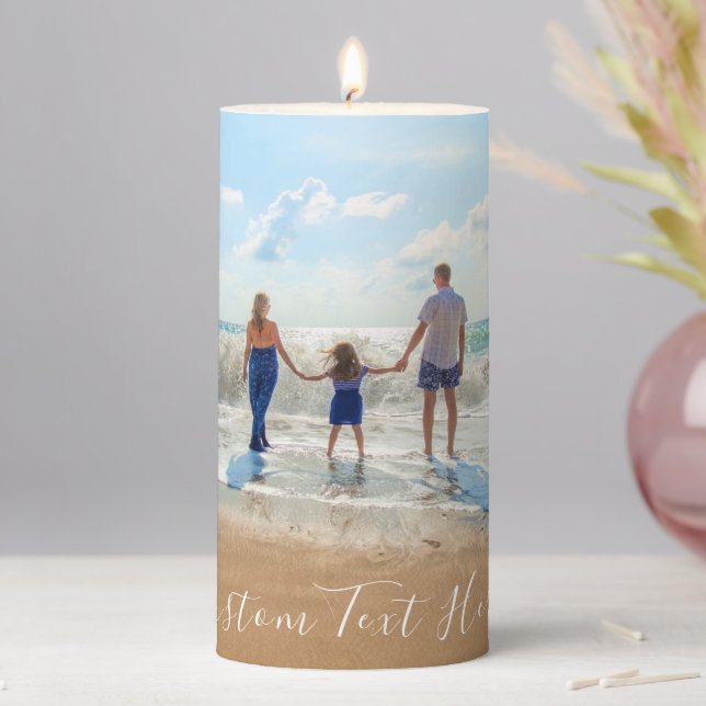 Personalized Custom Photo and Text Pillar Candle (In Situ)