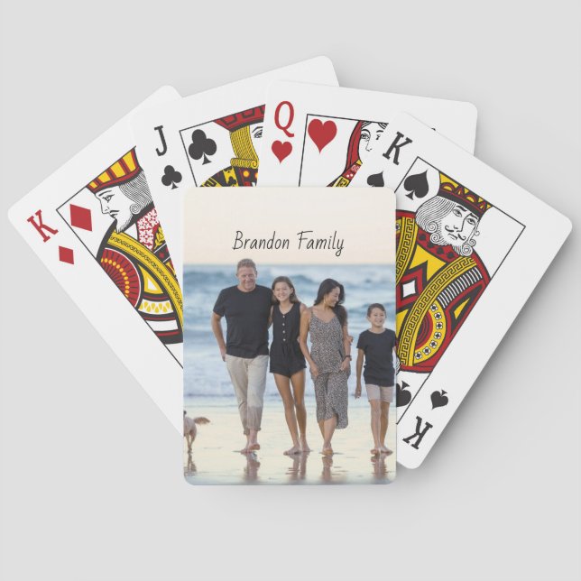 Personalized Custom Photo and Text   Poker Cards (Back)
