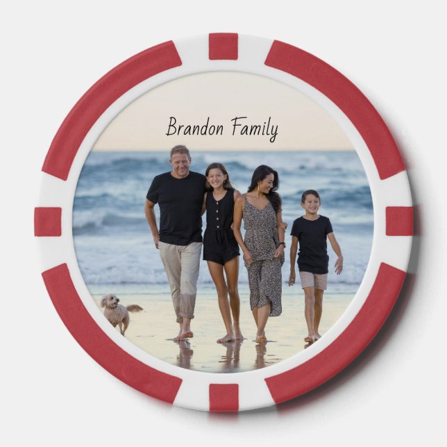 Personalized Custom Photo and Text   Poker Chips (Front)