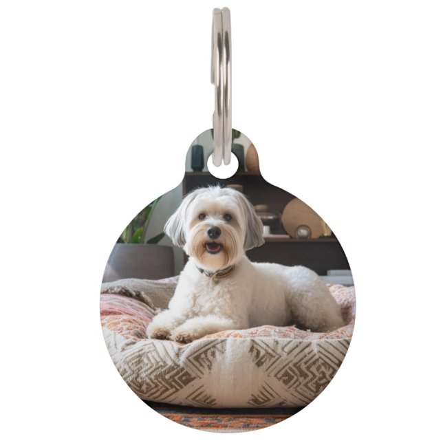 Personalized Custom Photo And Text Round Pet Tag (Front)