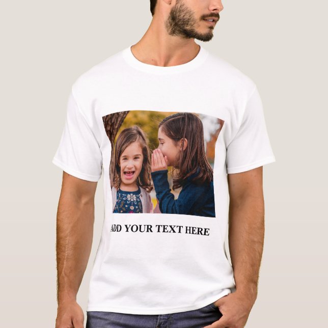 Personalized Custom Photo and Text T-Shirt (Front)