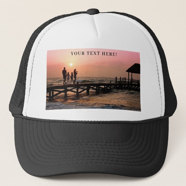 Personalized Custom Photo And Text Trucker Hat  (Front)