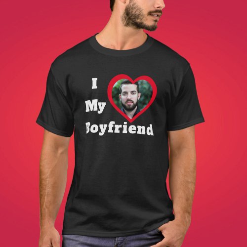 Personalized Custom Photo Bae I Love My Boyfriend T_Shirt