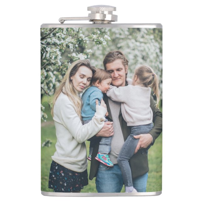 Personalized Custom Photo Best Dad Ever Flask (Front)