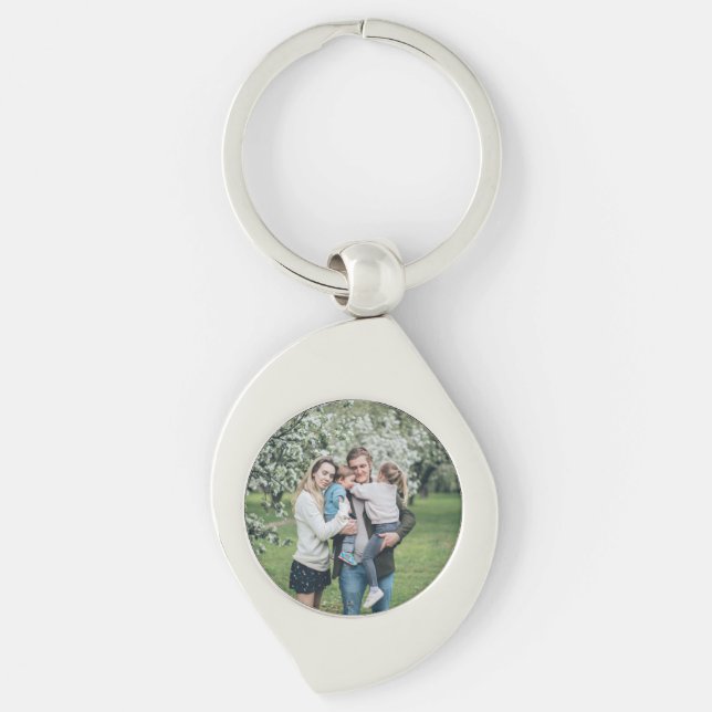 Personalized Custom Photo Best Dad Ever Keychain (Front)