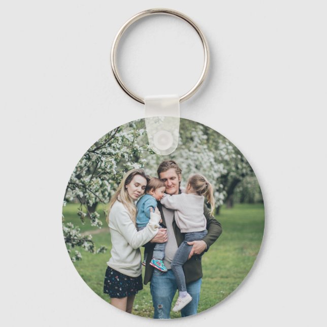 Personalized Custom Photo Best Dad Ever Keychain (Front)