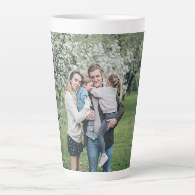 Personalized Custom Photo Best Dad Ever Latte Mug (Front)