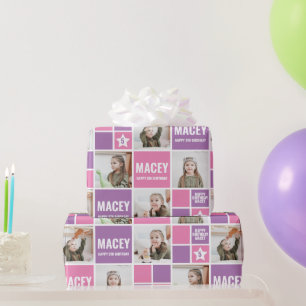 Personalized Custom Photo Birthday Gift Wrapping Paper