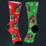 Personalized Custom Photo Blob - Husky Dog Winter Socks<br><div class="desc">Show off your furry friend in style with these customizable socks, where you can add your pet’s face to create a unique and personal accessory! Whether it's your loyal dog, adorable cat, or any beloved pet, these socks allow you to carry them with you wherever you go. The design features...</div>