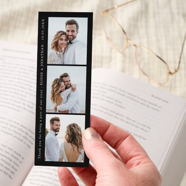 Personalized custom photo budget wedding Thank you Bookmarks (Hand)