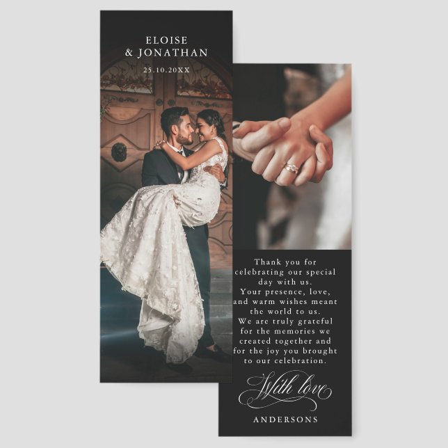 Personalized custom photo budget wedding Thank you Bookmarks (Front & Back)