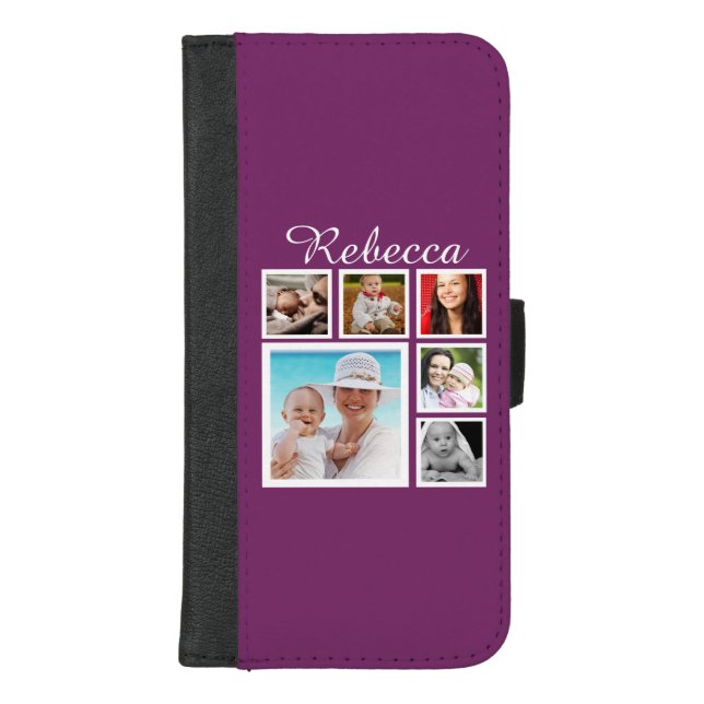 Personalized Custom Photo Collage Customizable iPhone Wallet Case (Front)