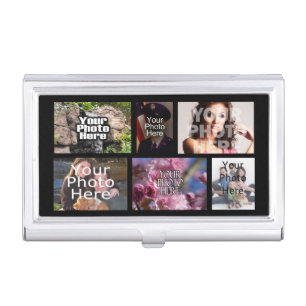 Personalized Custom Photo Collage Montage Business Card Holder