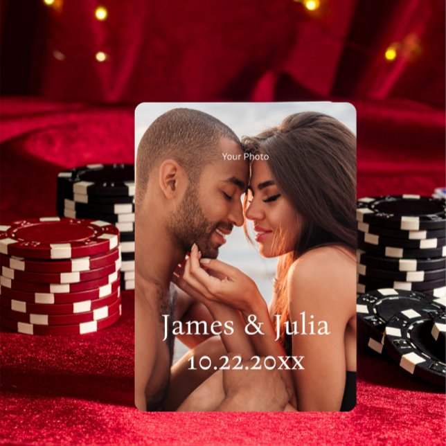 Personalized Custom Photo/Date Wedding Anniversary Poker Cards (Creator Uploaded)