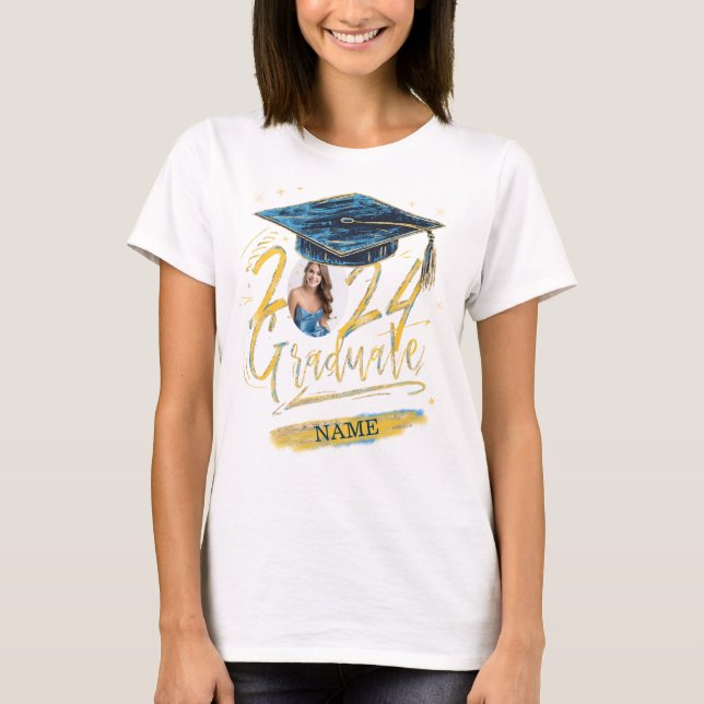 Personalized Custom Photo Graduation  T-Shirt (Front)