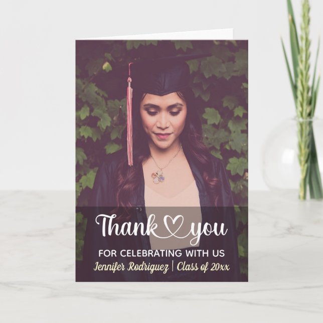 Personalized Custom Photo Graduation Thank You Card (Front)