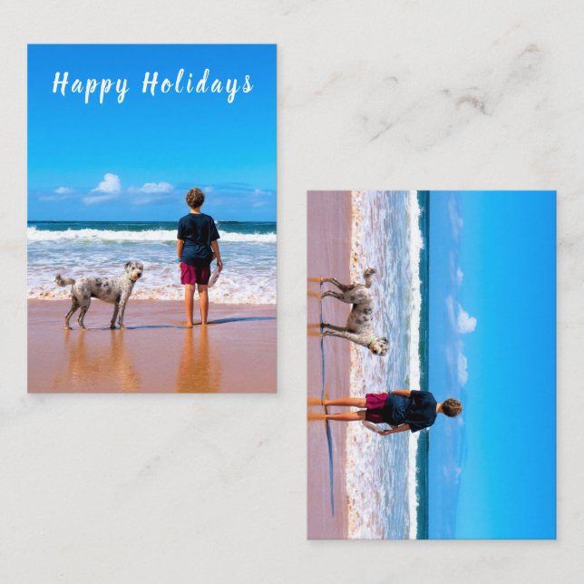 Personalized Custom Photo Happy Holidays Cards (Front/Back)