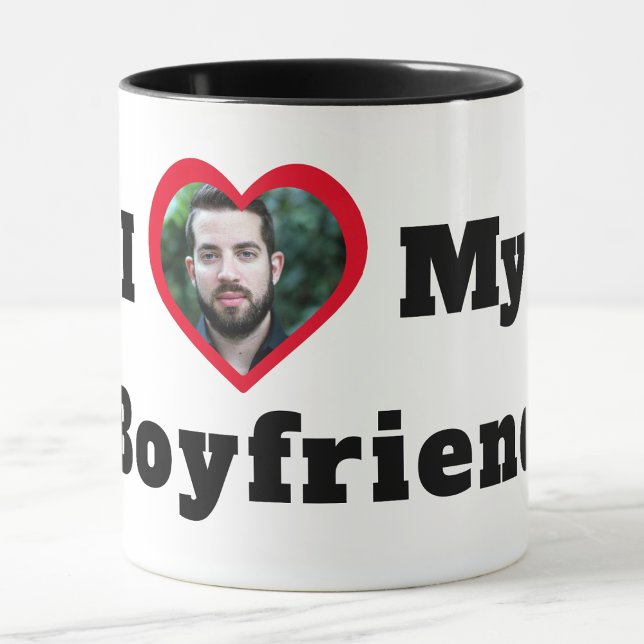 Personalized Custom Photo I Love My Boyfriend Mug (Creator Uploaded)