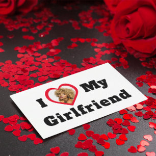 Personalized Custom Photo I Love My Girlfriend Rectangular Sticker