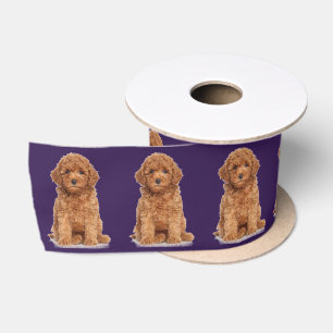 Personalized Custom photo image dark violet purple Satin Ribbon