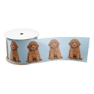 Personalized Custom photo image light blue Satin Ribbon