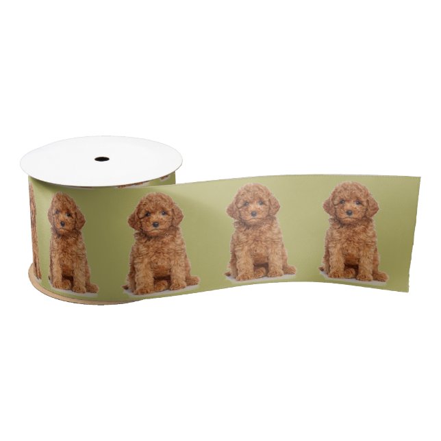 Personalized Custom photo image logo khaki green Satin Ribbon (Spool)