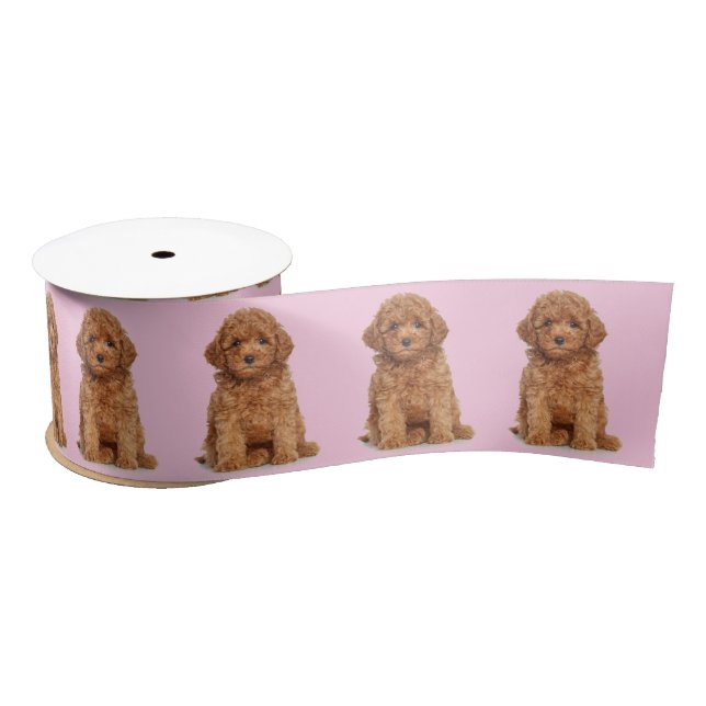 Personalized custom photo image logo light pink satin ribbon (Spool)