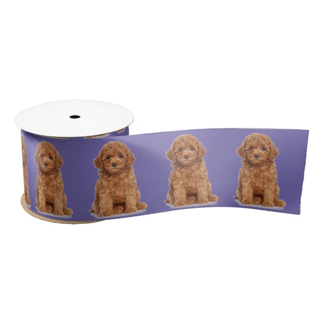 Personalized custom photo image periwinkle lilac satin ribbon (Spool)