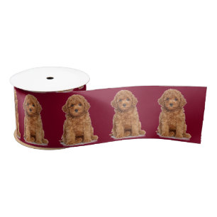 Personalized custom photo image picture burgundy satin ribbon