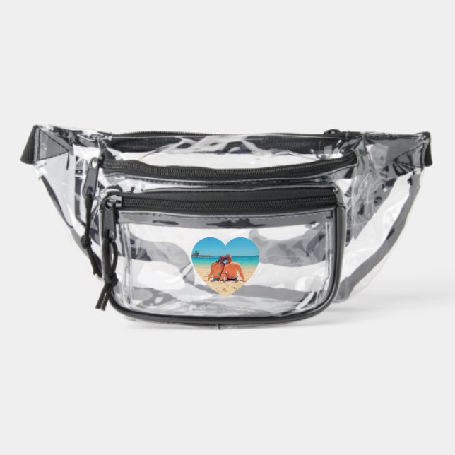 Personalized Custom Photo In Heart Clear Fanny Pack (Front)