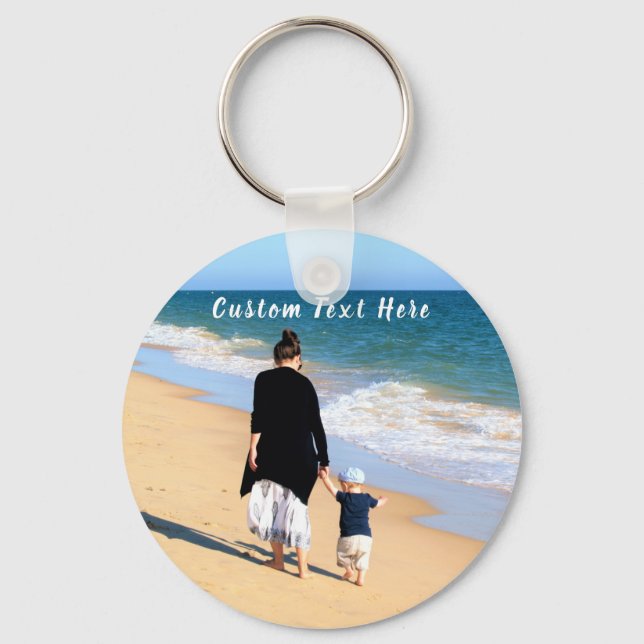 Personalized Custom Photo Keychain with Text (Front)