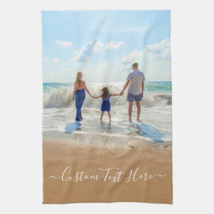 Personalized Custom Photo Kitchen Towel with Text