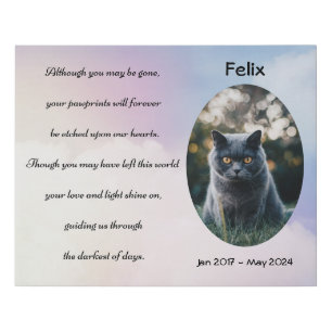 Personalized Custom Photo memorial Pet Dog Cat Faux Canvas Print