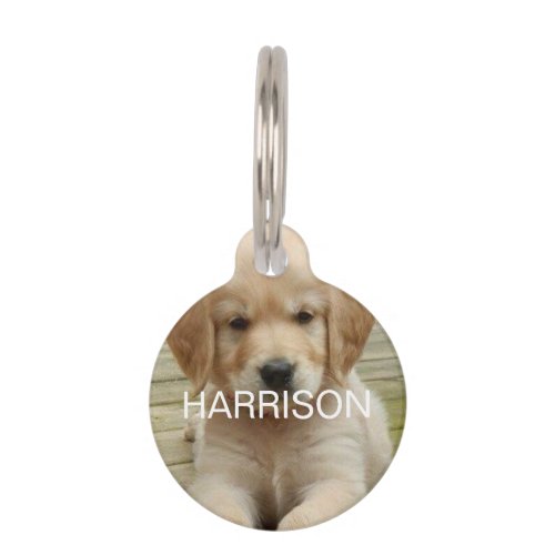 Personalized custom Photo name contact two sided Pet ID Tag