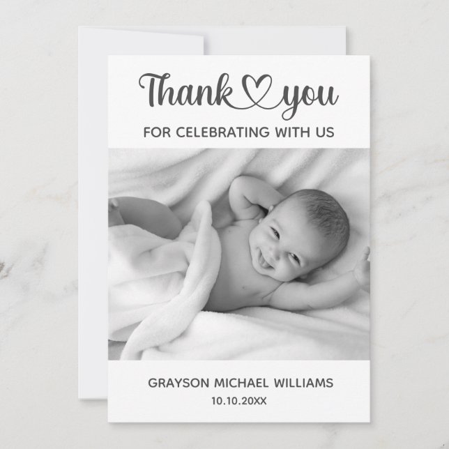 Personalized Custom Photo Newborn Baby Thank You (Front)