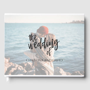 Personalized Custom Photo Romantic Modern Wedding Guest Book
