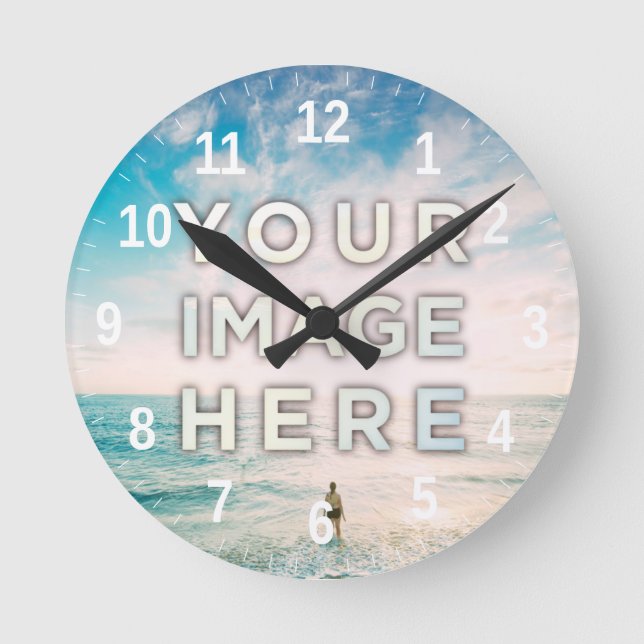 Personalized Custom Photo Round Clock (Front)