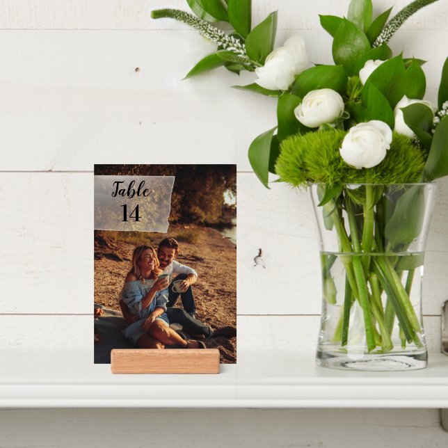 Personalized Custom Photo Rustic Table Number Holder (Insitu 4)