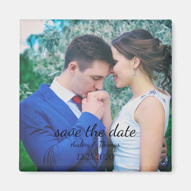 Personalized Custom Photo Save The Date Magnet (Front)