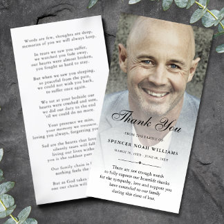 Personalized Custom Photo Sympathy Thank You