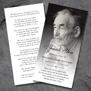 Personalized Custom Photo Sympathy Thank You Death