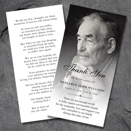 Personalized Custom Photo Sympathy Thank You Death